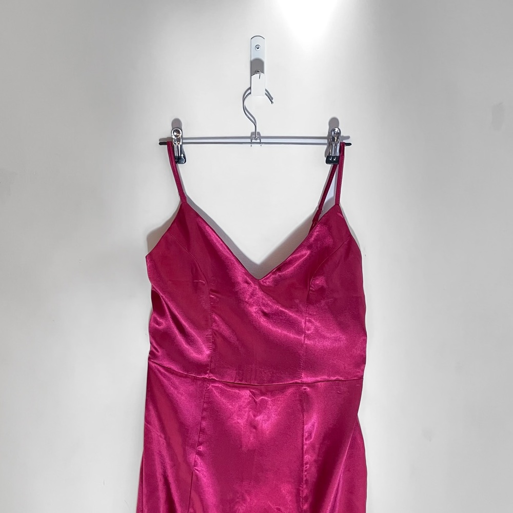 Silky bodycon dress burgundy [ S ] ruby satin